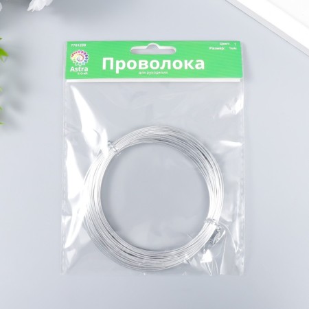 Wire for creativity "Astra" 1 mm, 10 m, silver-2