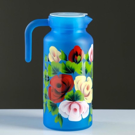 Set for juice with a tray "Zhostovo" Art painting, 6 glasses 1250/200 ml-11