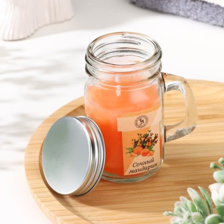 Aromatic candle in the bank "Juicy Mandarin", 7.2 x 8.5 cm, 190 g