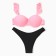 Swimsuit female separate minku color pink-black, size 48
