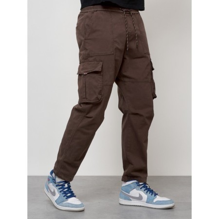 Cargo jeans men, size 44, brown color-6