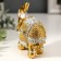 Souvenir Polystone "Golden Elephant in the Mirror Popon" 10x11x4.2 cm
