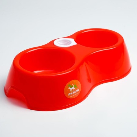 Double round bowl, 27 x 16 x 6.5 cm, red-1