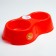 Double round bowl, 27 x 16 x 6.5 cm, red