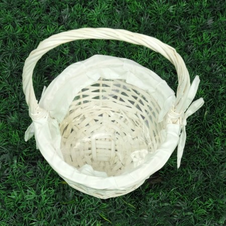 Wicker basket "twisted", 18 × 10/26 cm, willow, fabric-2