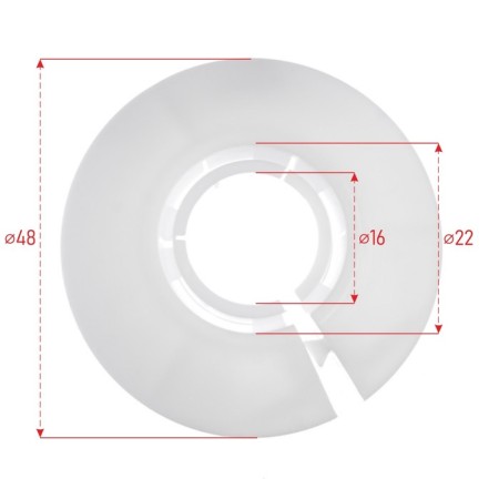 Universal Opiper for pipes F16-22mm "Ideal", 001 white-1