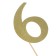 Topper in the cake "Number 6", color gold
