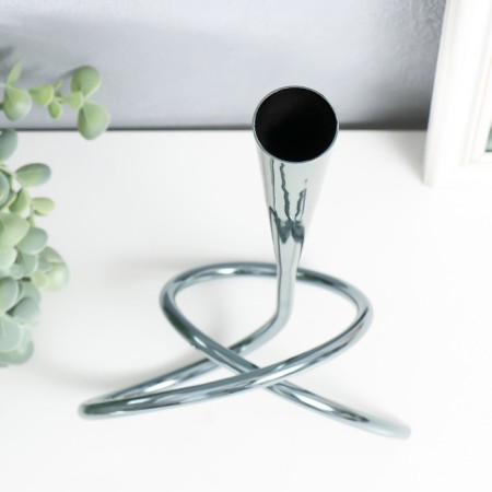 Summary Metal for 1 candle "Vignette" silver 17x13x33 cm-4
