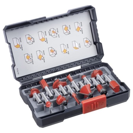 Set of milling cutter KWB, HB. 8 mm, 12 pcs, case
