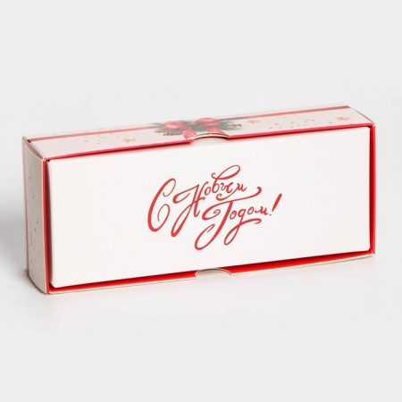New Year. Box for 3 sweets, "Happy New Year!", 13x5x3.3 cm, confectionery packaging-2