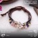 Bracelet Skin "mood" cat's eye, butterfly, brown color, d = 8 cm