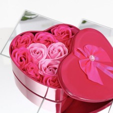 Soap roses, fuchsia and pink, set of 11 pcs.
