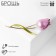 Brooch "Flower" Tulip Pionovid, white-pink color in gold