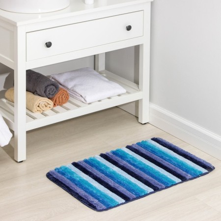 Bathroom mat “stripes”, 43 × 68 cm, blue color
