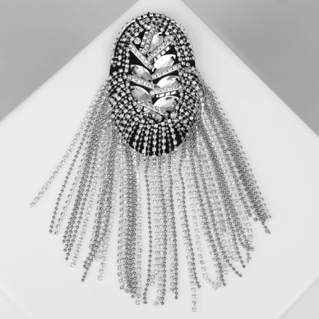 Brooch "Epipol", white color in silver-1