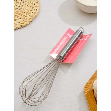Konfinetta “Silver” whisk, string 1.3 mm, 35 × 8 × 8 cm, silver color-3