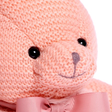 Soft toy "Knitted bunny", pink color, 38 cm-6