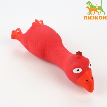 Fresh toy for dogs from latex "Rooster", 18 cm, red
