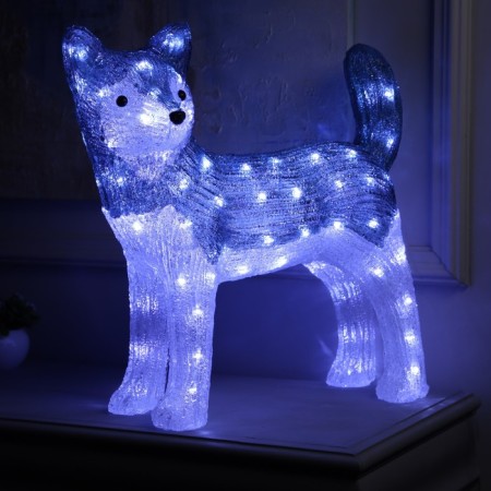 LED figure "Wolf" 50 × 47 × 21 cm, acrylic, 88 LED, 220 V, glow of white