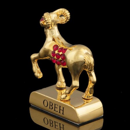 Сувенир знак зодиака «Овен», 5×2×5 см, с кристаллами-1