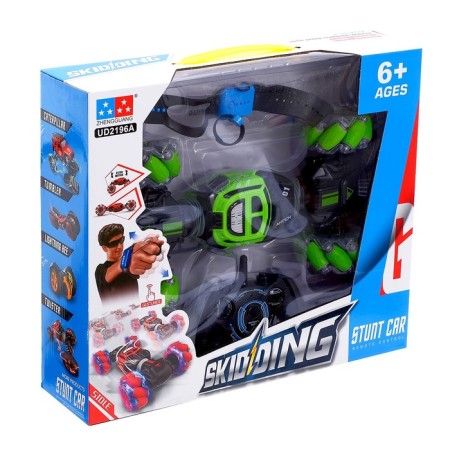 Hyper Skidding car with gesture control, light, scale 1:16, green color-8
