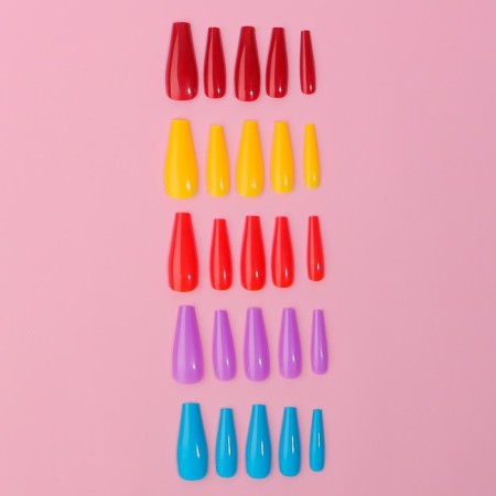 SolorFul overhead nails, 100 pcs, a ballerinal shape, in a container, multi -colored-1