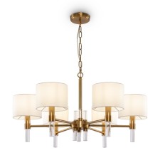 Suspended lamp Freya Fr5186PL-06BS Lino, 750x750x1390 mm, E14, 6x40W, brass color