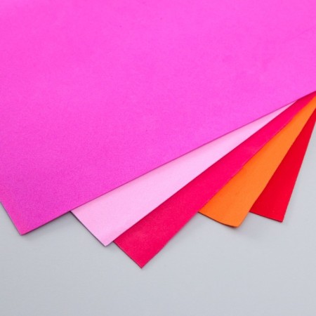 Foamiran 1 mm, 25x25 cm (set of 5 sheets) col. Assorted-1