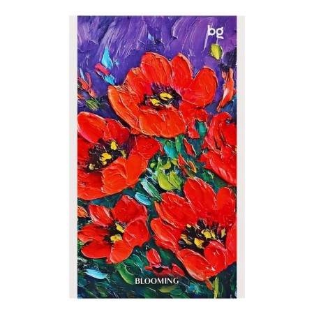 Notepad A6, 24 sheets in a cage on a paper clip "Bright flowers", cover Cover Cardboard, block 60 g/m2, mix-1