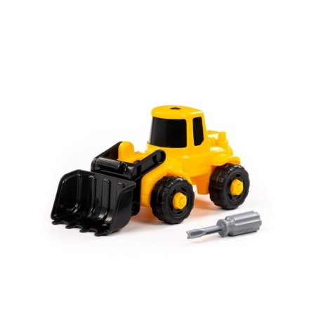 Designer transport "Loader", 20 elements, yellow-black color, in the box