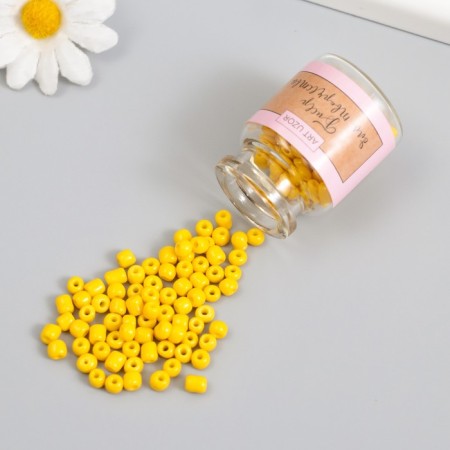Round 6/0 beads in the bottle "Bright lemon" 2x20 g set 2 pcs-1