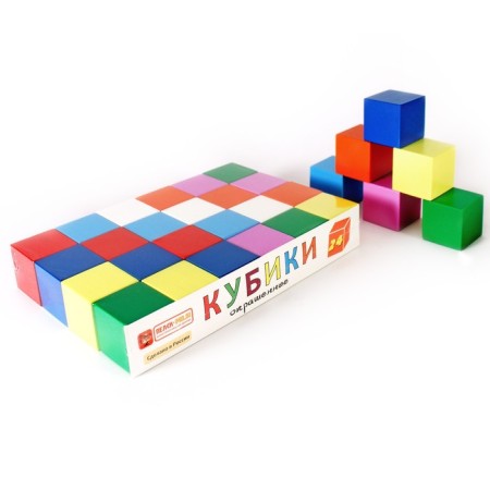 Cubes wooden, painted 24 pcs.-1