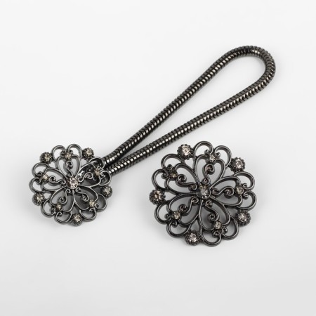 Decorative fastener "Circle", 9.5 × 3 cm, black color-1