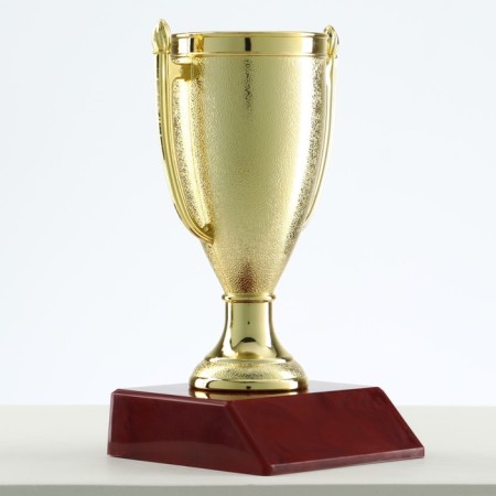 Cup 056, award figure, gold, plastic stand, 12 x 6.3 x 6.3 cm.-2