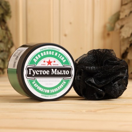 Set of soap dense "eucalypt" and washcloth-1