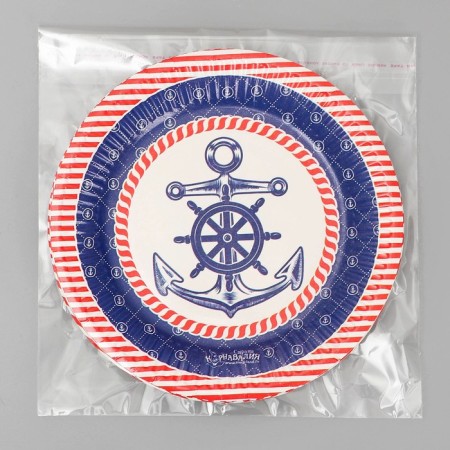 Disposable paper plate "sea" anchor (18 cm)-5