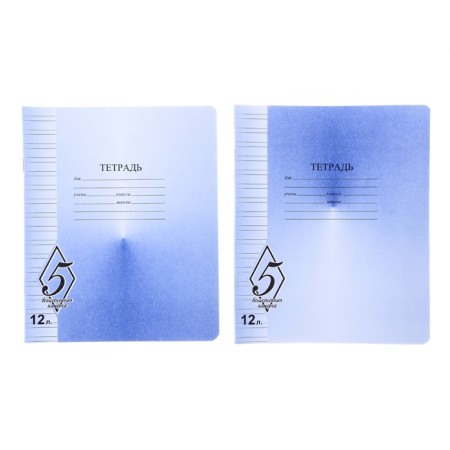 Note 12 sheets Narrow ruler "magnificent five", paper cover, mix
