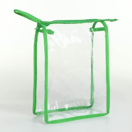 Lightning cosmetic bag, green/transparent color-1