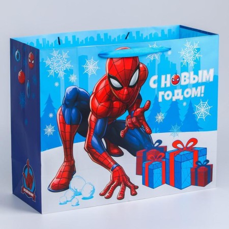 New Year. Gift package, 40x49x19 cm, packaging, spider-man-2