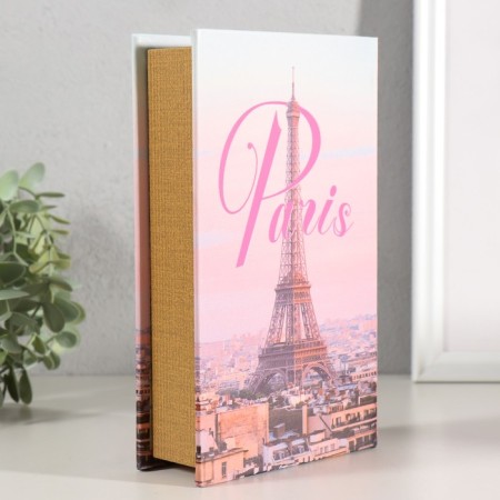 Safe-book wood, leatherette "Paris is beautiful" 21x13x5 cm-4
