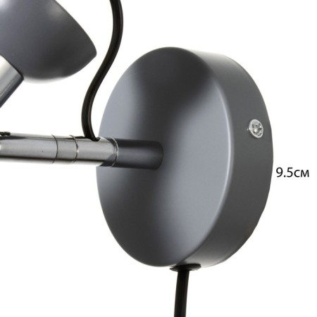 Sconces with a switch on the wire "Claudia" E27 40W gray 28x15x20cm-7