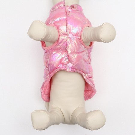Dog jacket two -sided with a weight, size 16 (ds 36 cm, og 46 cm, ok 35 cm), pink-4