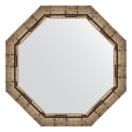Mirror in the baguette frame, silver bamboo 73 mm, 68x68 cm
