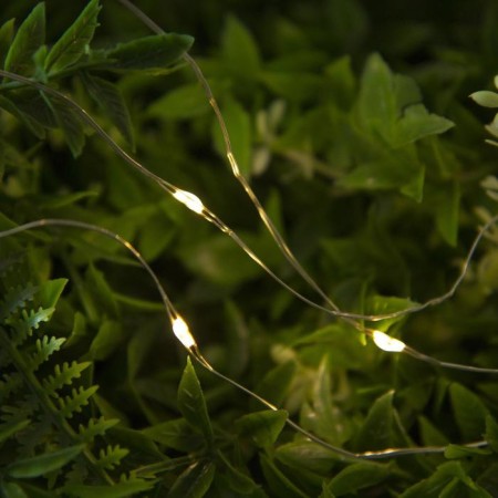 Garland “thread” 20 m dew, IP44, silver thread, 200 LED, warm white glow, 2 modes, solar battery-2
