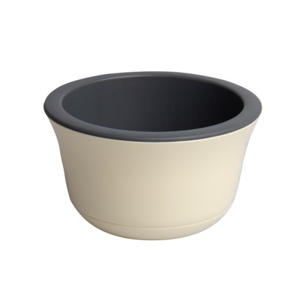 Plastic pot Live-In-Green with the Omega tab, D = 26 cm, 5.3 l, vanilla color