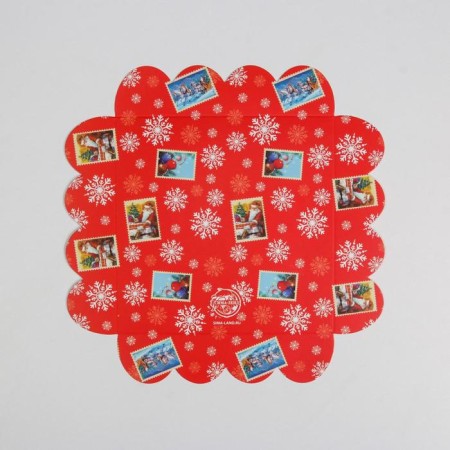 Box for confectionery products with PVC "Post", 13 x 13 x 3 cm, new year-4