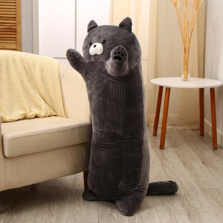 Soft toy-podushka "kitten", 110 cm, dark gray color-2