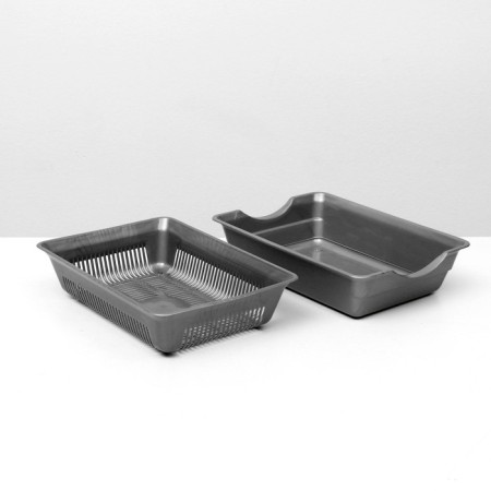 Deep toilet with a mesh of 36 x 25 x 9 cm, gray-5