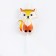 Candle in the cake on the skewer "Fox", 9.5x3.5 cm