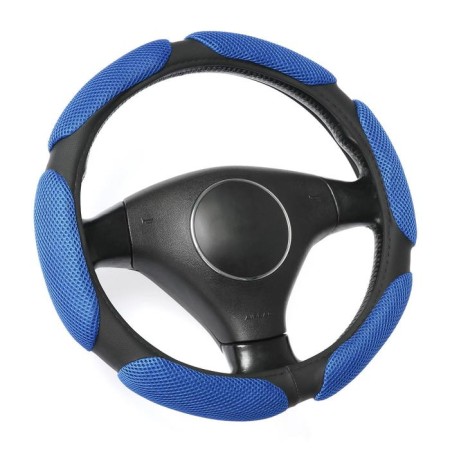 Torso steering wheel, anatomical, size 38 cm, black and blue